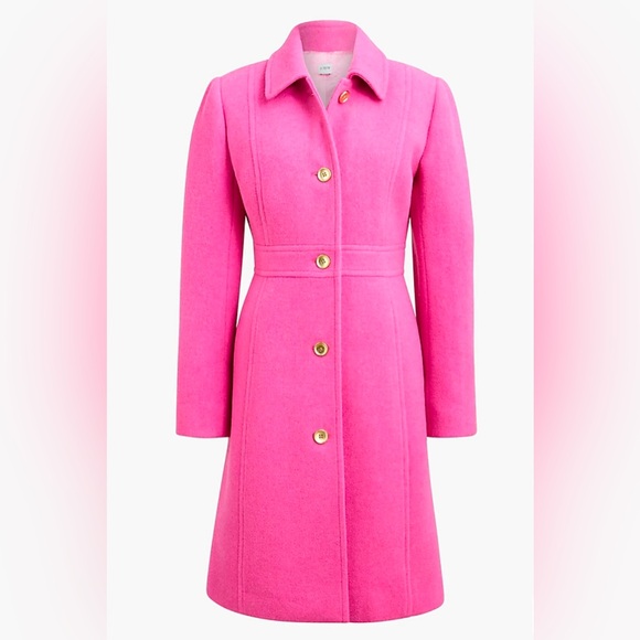 J.Crew Barbie Pink Coat Wool Lady Day - NEW w Tags - Picture 2 of 7